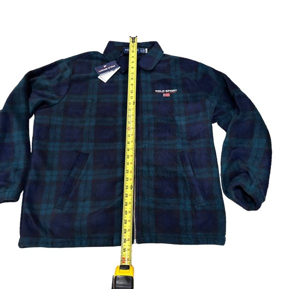 Polo Ralph Lauren Navy & Green Fleece Check Jacket, Large Size, NWT - Picture 12 of 12